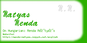 matyas menda business card